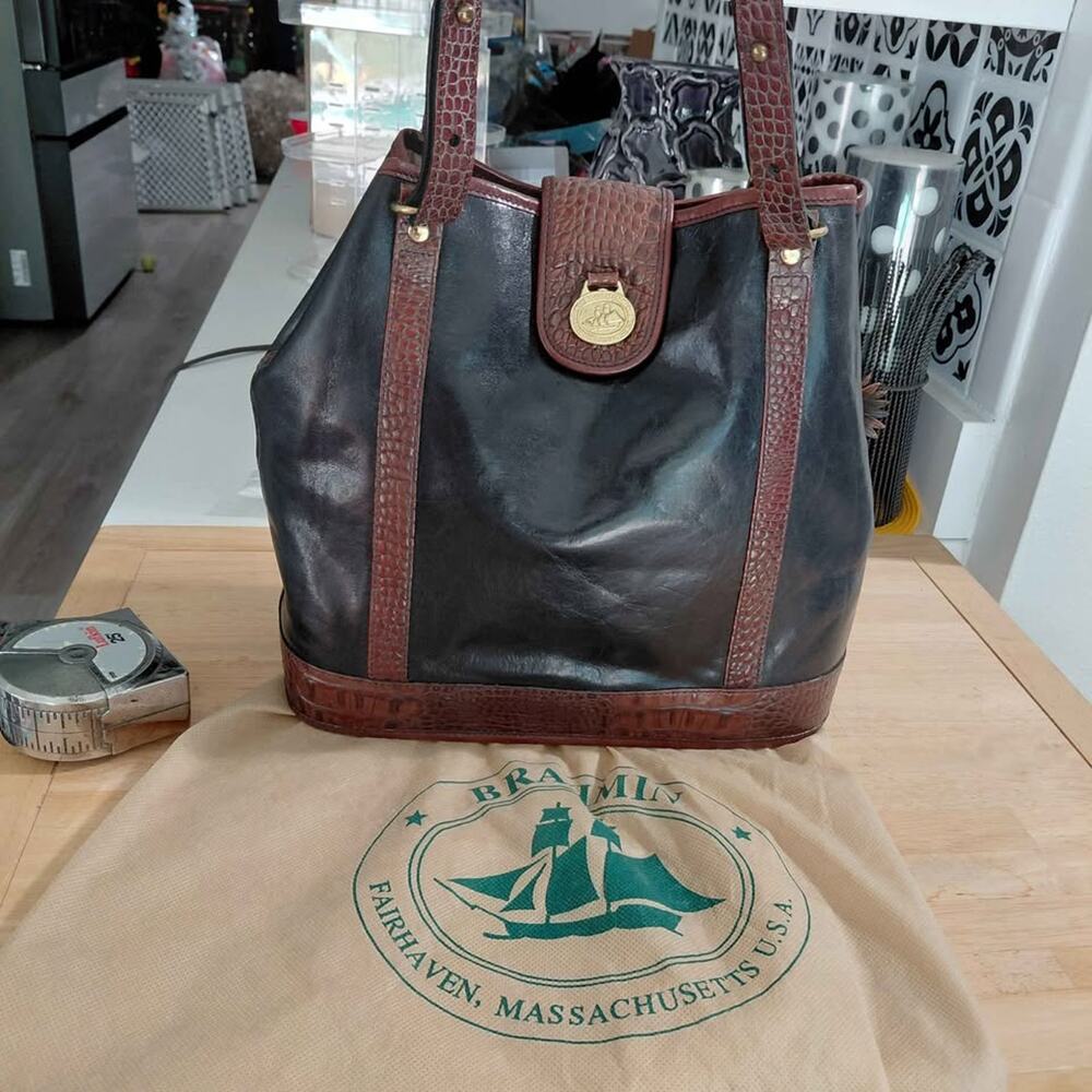 Brahim Purse hand bag designer black brown
